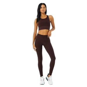 Ensemble de vêtements de yoga de haute qualité antibactériens personnalisés pour femmes, 2 pièces, avec leggings sans couture - Product Image 1