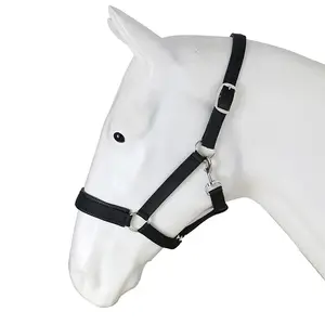 Atacado Design Personalizado Preço Fábrica Desgaste Resistindo Nylon Cavalo Halters Com Zinco Aliado Acessórios