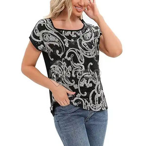 Camiseta de sublimación de mujer a precio barato con logotipo personalizado al por mayor, camisetas de mujer de gran tamaño al mejor precio - Product Image 5