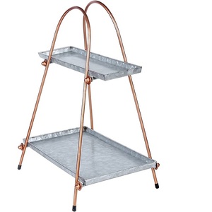 Soporte de Metal de doble tubo para cupcakes, soporte decorativo de 2 niveles para fiestas de cumpleaños, soporte para Tartas, aniversario de boda - Product Image 1