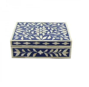 Caja de Joyería de Lujo de Nácar, Moderna Caja de Almacenamiento de Joyería Rectangular de Resina Hecha a Mano en India - Product Image 3