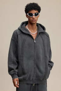 Sudaderas con capucha Fabricante de alta calidad Ácido Wahs Desgastado 100% algodón Sudaderas con capucha de lavado ácido desgastado de alta calidad - Product Image 2
