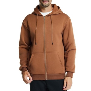 Nouveau design Service OEM hommes 100% coton à manches longues épaule pente cou bande couleur unie confortable fermeture éclair à capuche Bangladesh - Product Image 6