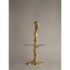 Bougeoir décoratif de table de mariage de forme irrégulière plaqué or de haute qualité en aluminium coulé de qualité supérieure - Product Image 4