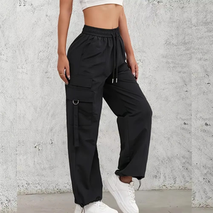 Pantalones informales para mujer, ropa para mujer, pantalones de cintura alta para mujer, pantalones Cargo con bolsillo, cómodos - Product Image 4