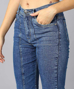 Classic Blue Denim Flare Jeans Women High Waisted Slim Fit <b>Bell</b> Bottoms women denim jeans pants - Product Image 2