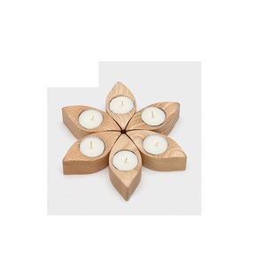 Fournitures en gros Bougeoir en bois personnalisé Meilleur design Bougeoir de couleur bois naturel Décoratif de mariage Taille personnalisée - Product Image 3