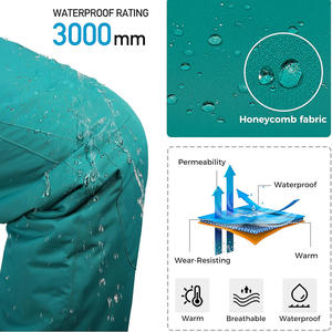 Pantalones de esquí personalizables para mujer Proveedor OEM Tela impermeable a prueba de viento Forro térmico Cremallera Logo Opciones de impresión Privado - Product Image 3