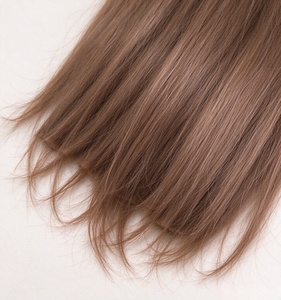 Peluca de Cabello Humano 100%, Larga y Lisa, Color Castaño Claro, Aspecto Natural, con Raya al Medio, Peluca de Moda para Mujer - Product Image 4