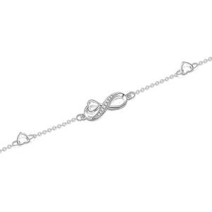 Jeulia Women's <b>Infinity</b> Matched Heart Fine Charm <b>Bracelet</b> Adjustable - Product Image 2
