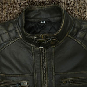 Chaqueta de moto de carreras de cuero genuino de alta calidad chaquetas de moto de hombre con estilo personalizadas acolchadas - Product Image 6