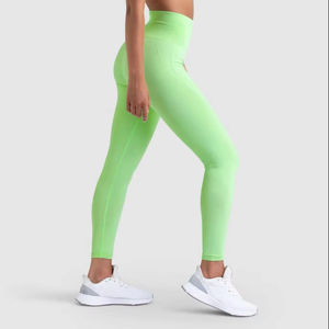 2025 mallas de entrenamiento sin costuras de compresión de glúteos de cintura alta para mujer, mallas de entrenamiento ajustadas de diseño personalizado para adultos - Product Image 5