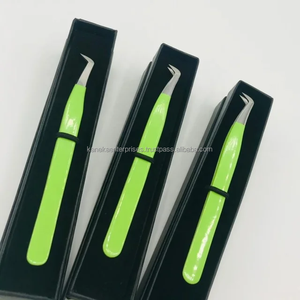 Eyelash Fiber Tip Tweezers Custom Logo Private Label Professional Precision Anti-Magnetic Anti-Static Stainless Steel Lash - Product Image 3