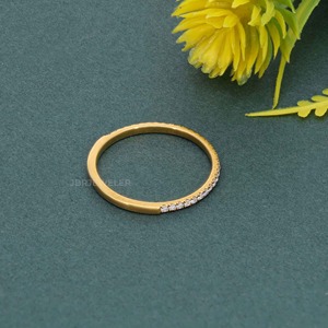 <b>Dainty</b> IGI Certified VVS Lab Grown Diamond 14k Solid <b>Gold</b> Eternity Wedding Band <b>Ring</b> High End Fine Fashion Luxury Women Jewelry - Product Image 6