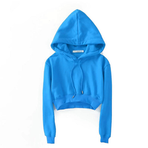 Hot Sale Fleece Custom Blank Womens Drop Shoulder Cropped Sweatshirt <b>Jumper</b> Hoodie Crop Top Hoodie For Girls - Product Image 3