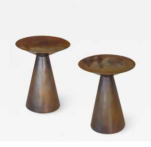 โต๊ะกาแฟโลหะทองแดงโบราณดีไซน์แบบทุบทำมือทำรังทรงกลมสำหรับเฟอร์นิเจอร์ในบ้านและงานปาร์ตี้ - Product Image 3