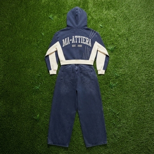 Conjunto Deportivo de 2 Piezas para Mujer Ma-Attiera, Sudadera con Capucha y Pantalones, Tejido de Punto, Manga Larga, Corte Regular, Cinturón Bordado, Estilo Vintage - Product Image 6