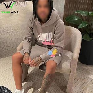 Sudadera con capucha de algodón informal para hombre y conjunto corto de dos piezas diseño gráfico serigrafiado único de la más alta calidad para invierno - Product Image 2