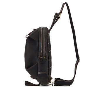 Custom Unisex Waterproof Genuine Leather Crossbody Sling Bag with Anti-Theft <b>Solar</b> <b>Panel</b> Stylish Messenger Bag - Product Image 3