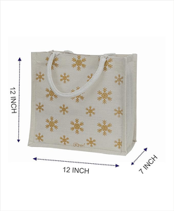 Sac à provisions en toile de jute teint écologique imprimé personnalisé avec poignée en coton rembourrée motif lettre prix compétitif - Product Image 1