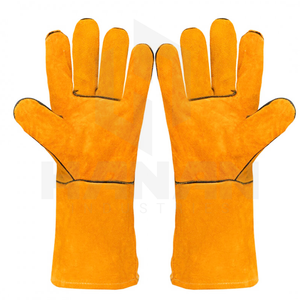 Gran descuento en pedidos a granel, guantes de trabajo de soldadura de alta resistencia, guantes de seguridad de cuero ignífugos y resistentes al calor para uso industrial - Product Image 1