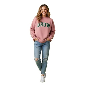 Sweat-shirt professionnel pour femme grande taille à manches longues, style streetwear, col montant, 100 % coton, personnalisable, collection hiver 2026 - Product Image 1