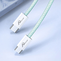 60W Typ-C zu Typ-C 3M Datenkabel Modell 1101227 Grüne Farbe Ladekabel für Unterhaltungselektronik