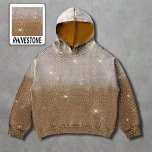 เสื้อฮู้ดพลอยเทียมสำหรับผู้ชายเสื้อฮู้ดผลิตตามสั่งดีไซน์ใหม่ - Product Image 2