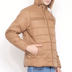 Chaqueta acolchada informal a prueba de viento ecológica de alta calidad para hombre, cuello levantado con cierre de cremallera para invierno, venta al por mayor - Product Image 2