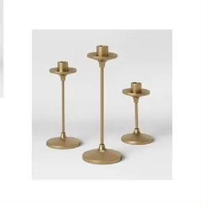 Juego de 3 Portavelas de Metal Dorado de Lujo, Portavelas de Metal, Decoración Navideña, Soporte para Navidad - Product Image 5