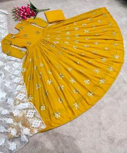 Broderie de style anarkali vêtements indiens et pakistanais vêtements pour femmes Salwar Kameez costume de fête mariage indien dames vente en gros ethnique - Product Image 6