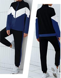 Conjunto Deportivo Azul Rey para Mujer, 2 Piezas, Sudadera con Cremallera de Manga Larga y Pantalones Deportivos con Bolsillo - Product Image 3