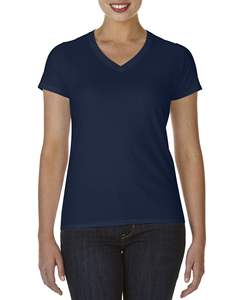 Marque privée T-shirts à col en V pour femmes T-shirts doux en vrac T-shirts en coton blanc à séchage rapide pour les marques de vêtements féminins - Product Image 2