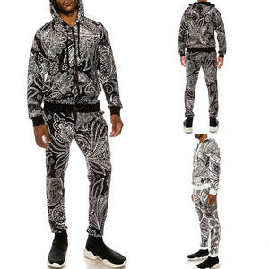 <b>Men's</b> Lightweight <b>Velour</b> Breathable Printed Sweatsuit <b>Tracksuits</b> Winter Two-Piece Sets Rhinestone Crop Hood Fall Lounges Solid - Product Image 5
