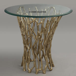 Table basse en métal avec plateau en verre design personnalisé, vente en gros pour la décoration du hall d'hôtel et l'utilisation domestique élégante dans le salon - Product Image 1