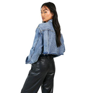 Veste en jean denim personnalisée pour femmes, veste en jean tendance 2024, vestes en denim élégantes pour femmes, design tricoté en coton populaire - Product Image 2