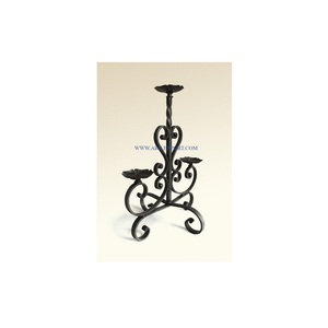 Classic Black Color Table Top Handmade Candelabra Superior Quality Large 3 Arms Metal <b>Candlestick</b> <b>Holder</b> for Wholesale Supply - Product Image 1