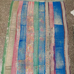 100% algodón hecho a mano Reversible Kantha cosido a mano sostenible Kantha tradicional Vintage hecho a mano Boho Chic Kantha - Product Image 1