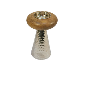 Dernier arrivage Nouveau corps en métal plaqué argent Haut en bois Porte-bakhoor Brûleur d'encens Distributeur d'OIud pour Ramadan Design martelé - Product Image 2