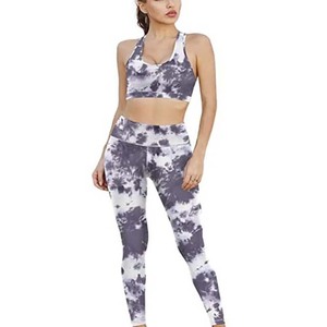 Gym Fitness Tracksuit Women's Custom Sublimation Print <b>Racer</b>-back Sports <b>Bra</b> & Leggings Pants Women's Printed Yoga Sets - Product Image 6