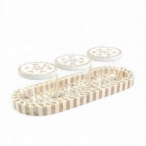 Jarrón de Nácar, Contenedor de Almacenamiento con Incrustaciones de Concha Hecho a Mano para Uso en el Hogar, Cocina y Baño - Product Image 2