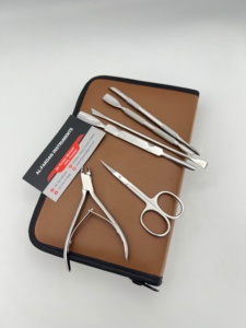 Professional Manicure Pedicure Set Japanese Stainless Steel <b>Nail</b> Cuticle Nipper Scissors Pusher Clipper with Leather <b>Pouch</b> - Product Image 5
