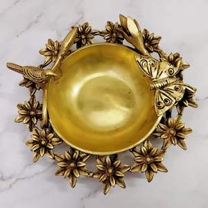 Bol décoratif Urli en métal pour fleurs flottantes pièce maîtresse décoration maison décoration fête traditionnelle indienne - Product Image 3