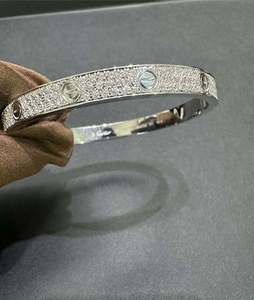 Bracelet en diamant, bracelet jonc, bracelet en diamant, bijoux de mariage, bijoux de déclaration, bracelet minimaliste, bracelet empilable - Product Image 2