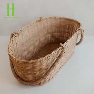 ¡SUPER VENTAS! Cesta de Almacenamiento Tejida a Mano de Ratán Natural Ecológica, Diseño Moderno, Apilable, Multiusos para Verduras y Flores - Product Image 2