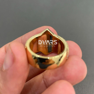 Anillo de Moissanita Hip Hop Hecho a Medida para Hombre, Plata 925, Chapado en Oro Rosa, Personalizado, para Boda, Fiesta, Estilo Campeón - Product Image 2