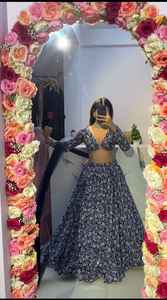 Lehenga de boda de diseñador con hermosa impresión digital - Product Image 4