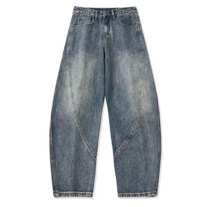 Jeans baggy décontractés à jambes larges en denim lourd délavé pour hommes - Product Image 2
