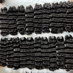 PRIX D'USINE VAGUE BURMESE SUPER DOUBLE NATUREL NOIR CRU DONATEUR UNIQUE POUR LA FABRICATION DE PERRUQUES EXTENSION DE CHEVEUX HUMAINS VIETNAMIENS - Product Image 2