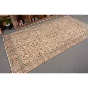 คลาสสิกสีเบจสีน้ำตาลขนาด4.7x8.6ฟุตวินเทจผ้าวูลตุรกีเป็นมิตรต่อสิ่งแวดล้อมทำจากยางเย็บปะติดปะต่อสี่เหลี่ยมผืนผ้าโถงทางเดินข้างเตียงพรมใหม่ - Product Image 5